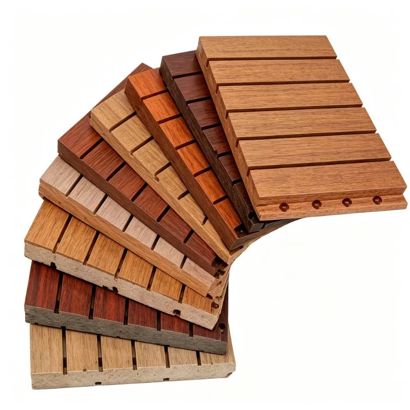 Panneau acoustique en bois rainur&eacute;